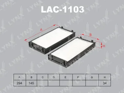LAC-1103 LYNXAUTO Фильтр, воздух во внутренном пространстве