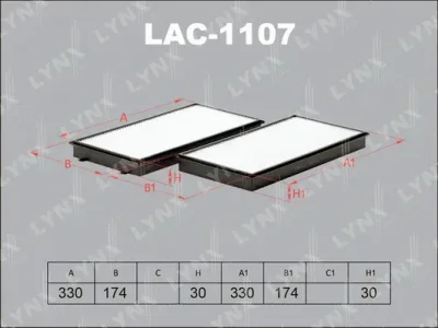 LAC-1107 LYNXAUTO Фильтр, воздух во внутренном пространстве