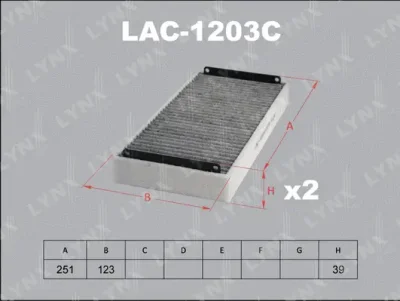 LAC-1203C LYNXAUTO Фильтр, воздух во внутренном пространстве
