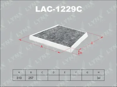 LAC-1229C LYNXAUTO Фильтр, воздух во внутренном пространстве