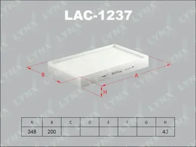 LAC-1237 LYNXAUTO Фильтр, воздух во внутренном пространстве