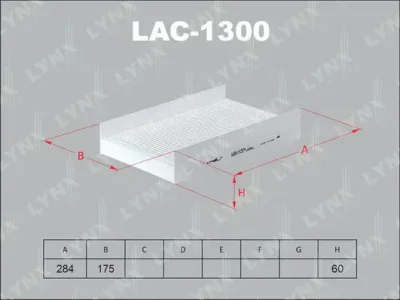 LAC-1300 LYNXAUTO Фильтр, воздух во внутренном пространстве