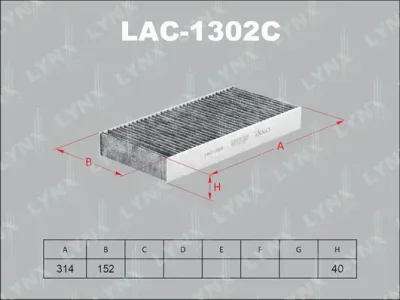 LAC-1302C LYNXAUTO Фильтр, воздух во внутренном пространстве