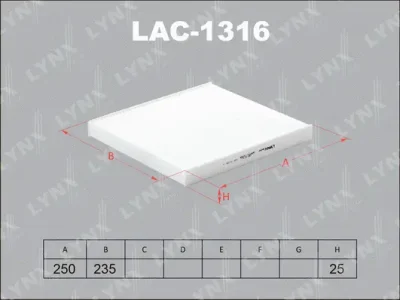 LAC-1316 LYNXAUTO Фильтр, воздух во внутренном пространстве