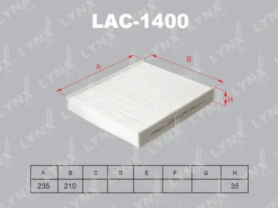 LAC-1400 LYNXAUTO Фильтр, воздух во внутренном пространстве