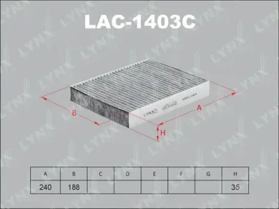 LAC-1403C LYNXAUTO Фильтр, воздух во внутренном пространстве