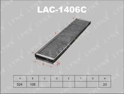 LAC-1406C LYNXAUTO Фильтр, воздух во внутренном пространстве
