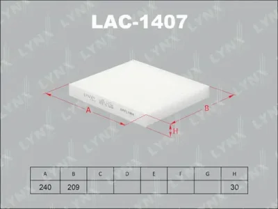 LAC-1407 LYNXAUTO Фильтр, воздух во внутренном пространстве