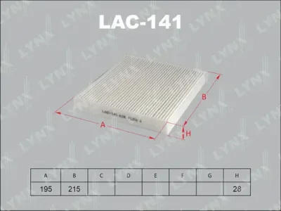 LAC-141 LYNXAUTO Фильтр, воздух во внутренном пространстве