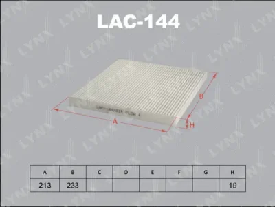 LAC-144 LYNXAUTO Фильтр, воздух во внутренном пространстве