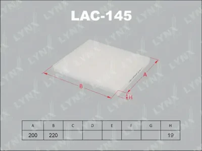 LAC-145 LYNXAUTO Фильтр, воздух во внутренном пространстве