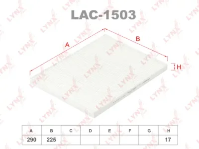 LAC-1503 LYNXAUTO Фильтр, воздух во внутренном пространстве