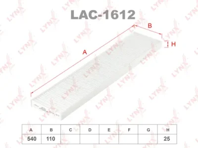 LAC-1612 LYNXAUTO Фильтр, воздух во внутренном пространстве
