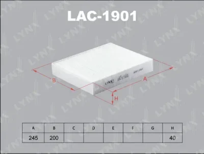 Фильтр, воздух во внутренном пространстве LYNXAUTO LAC-1901