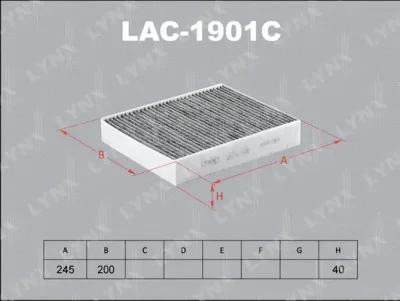 Фильтр, воздух во внутренном пространстве LYNXAUTO LAC-1901C