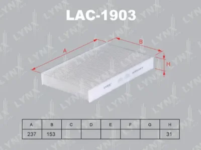 LAC-1903 LYNXAUTO Фильтр, воздух во внутренном пространстве