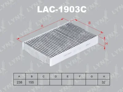 LAC-1903C LYNXAUTO Фильтр, воздух во внутренном пространстве
