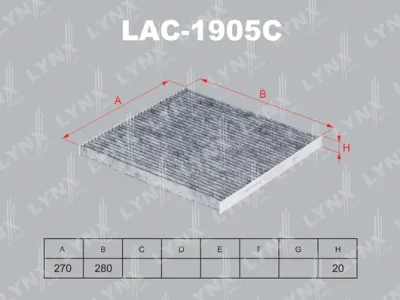 LAC-1905C LYNXAUTO Фильтр, воздух во внутренном пространстве
