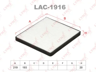 LAC-1916 LYNXAUTO Фильтр, воздух во внутренном пространстве