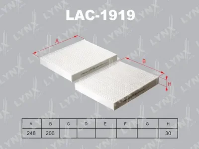 LAC-1919 LYNXAUTO Фильтр, воздух во внутренном пространстве