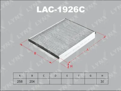 LAC-1926C LYNXAUTO Фильтр, воздух во внутренном пространстве