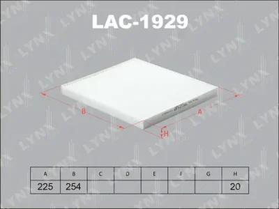 LAC-1929 LYNXAUTO Фильтр, воздух во внутренном пространстве