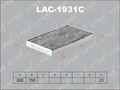 Фильтр, воздух во внутренном пространстве LYNXAUTO LAC-1931C