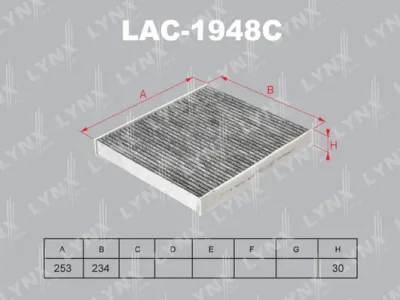 Фильтр, воздух во внутренном пространстве LYNXAUTO LAC-1948C