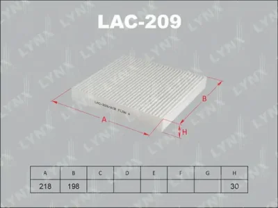 LAC-209 LYNXAUTO Фильтр, воздух во внутренном пространстве