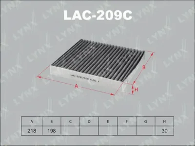 LAC-209C LYNXAUTO Фильтр, воздух во внутренном пространстве