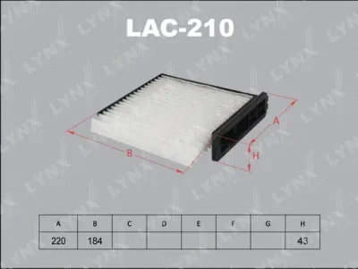 LAC-210 LYNXAUTO Фильтр, воздух во внутренном пространстве