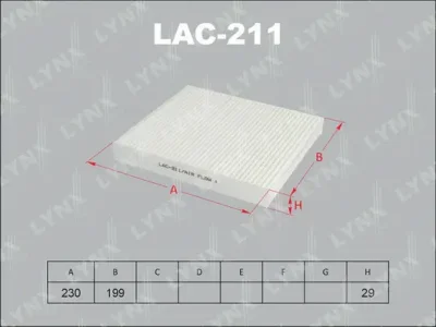 LAC-211 LYNXAUTO Фильтр, воздух во внутренном пространстве
