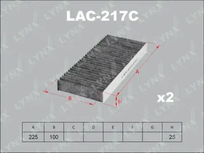 Фильтр, воздух во внутренном пространстве LYNXAUTO LAC-217C