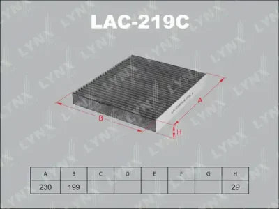 Фильтр, воздух во внутренном пространстве LYNXAUTO LAC-219C