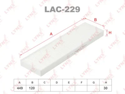 LAC-229 LYNXAUTO Фильтр, воздух во внутренном пространстве