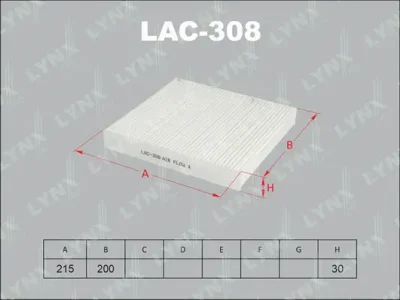 LAC-308 LYNXAUTO Фильтр, воздух во внутренном пространстве