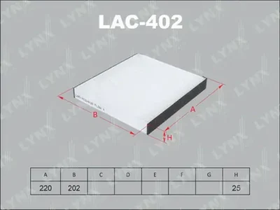LAC-402 LYNXAUTO Фильтр, воздух во внутренном пространстве