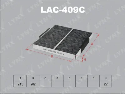 LAC-409C LYNXAUTO Фильтр, воздух во внутренном пространстве