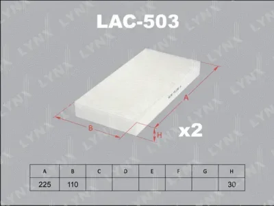 LAC-503 LYNXAUTO Фильтр, воздух во внутренном пространстве