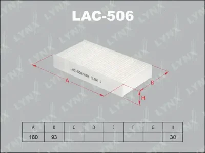 LAC-506 LYNXAUTO Фильтр, воздух во внутренном пространстве
