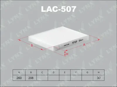LAC-507 LYNXAUTO Фильтр, воздух во внутренном пространстве