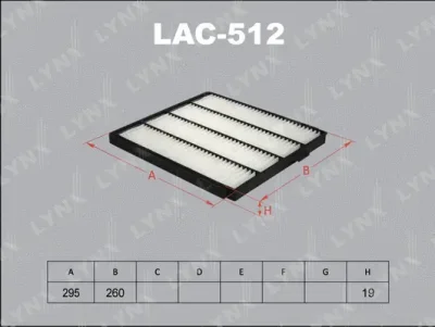 LAC-512 LYNXAUTO Фильтр, воздух во внутренном пространстве