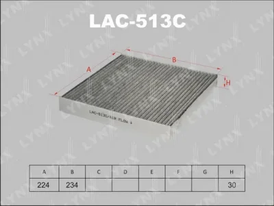 LAC-513C LYNXAUTO Фильтр, воздух во внутренном пространстве
