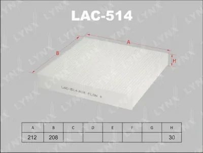 LAC-514 LYNXAUTO Фильтр, воздух во внутренном пространстве