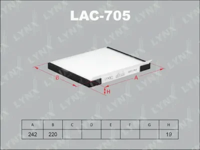 LAC-705 LYNXAUTO Фильтр, воздух во внутренном пространстве