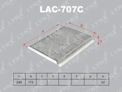 LAC-707C LYNXAUTO Фильтр, воздух во внутренном пространстве