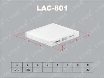 LAC-801 LYNXAUTO Фильтр, воздух во внутренном пространстве
