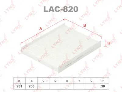 LAC-820 LYNXAUTO Фильтр, воздух во внутренном пространстве