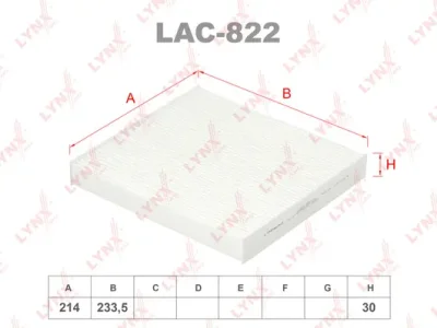 LAC-822 LYNXAUTO Фильтр, воздух во внутренном пространстве