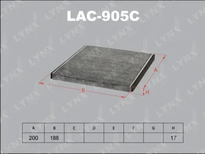 LAC-905C LYNXAUTO Фильтр, воздух во внутренном пространстве